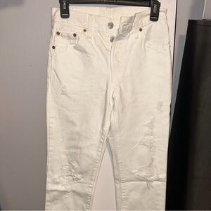 Levi’s White Distressed Women Jeans